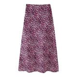 Purpdrank  Summer New Women's Retro Elastic Waist Floral Half length Skirt Fashionable Design Sense Hanging Middle Long Skirt