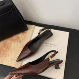 Purpdrank  Summer Pointed Toe Women Sandals Fashion Singbacks Mules Shoes Ladies Elegant Low Heel Stripper Party Sandalias