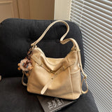 Purpdrank  Retro Large Capaci Tote Bag Women's Spring 2025 Faionable Casual Bapa Handbag Soft PU Leather Single oulder Strap