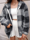 Purpdrank  Women's Hoodies Autumn Winter Fashion Comfortable Sporty 2025 Plaid Zipper Long Sleeve Hooded Daily Hoodies