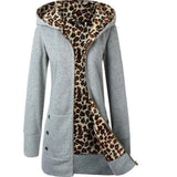 Purpdrank  Leopard Print Hooded Sweater for Women Fleece-Lined Casual Fashion Coat European American Style Women's Top in Stock