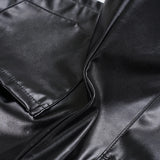 Purpdrank  Dark Pu Leather Shorts Gothic Multi-Strap Buckle Eyelet Detail Low-Waisted Shorts Punk Style Streetwear Party Bottoms Women