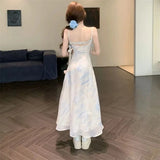 Purpdrank  Vacation French Temperament Summer Loose Pure Desire Style Niche Design Suspender Temperament Long Skirt Dress Commuting WF