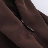 Purpdrank  Spring Summer CHIC Coffee Spliced Ruched Mini BUD Skirt Women Zipper Waist Ball Gown Swing Skater Short Skirts Party Girl