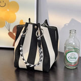 Purpdrank  Adjustable Straps Knitted Tote Bag Large Capaci Portable Handbag for Commuting And Outings Versatile Casual Women's Bag