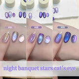 Purpdrank  TC 10ML New Star Bamboo Cat Eye Nail Supplies Pavilion Strobe Green Glass Bead Cat Eye Magnetic Gel Polish Summer Nails