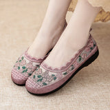 Purpdrank  Breathable Shoes Espadrilles For Women Slip-on Tennis Summer New Slip On Embroider Canvas Floral Fabric Espadrille Shoes Slip-on