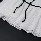 Purpdrank  y2k Dress Women Summer Lace Patchwork Sleeveless Tie-up Front Ruffle Pleated Mini Dress 2000s Evening Party Dresses