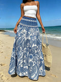 Purpdrank   New Bohemian-style Printed Half-length Skirt for Women's Vacation Casual Wear Skirts