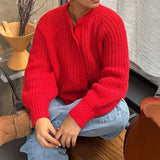 Purpdrank  Casual and Minimalist Long Sleeved Button Down Shirt Sweater for Women's Clothing, Autumn/winter 2025