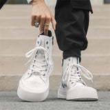 Purpdrank  Luxury Brand Men Motorcycle Boots High Top Shoes Mens Classic Outdoor Ankle Boots High Quality Lace-Up Vulcanize Shoes Sneakers