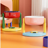 Purpdrank  Suction Cup Pet Bowl Adjustable Cat Dog Protection Cervical Spine Water Bowl Slanted Mouth High Foot Food Container Anti Knock