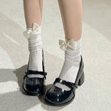 Purpdrank  High Heels Women Bow Shoes Shallow Mary Jane Fashion Shoes Designer Chunky Dress New  Luxury Sexy Pumps Lolita Shoes Femme