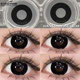 Purpdrank  1 Pair Halloween Color Contact Lenses for Eyes Cosplay Lenses Anime Lenses Black Eye Lens White Lenses Crazy Red Lens