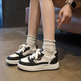 Purpdrank  Casual Thick Bottomed Genuine Leather Slip-On Sports Shoes for Women Breathable Versatile Platform Sneakers for Autumn