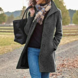 Purpdrank  Autumn Winter Popular Jackets Thickened Woolen Blends Women's Coat Mid-length Coat Wool