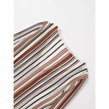 Purpdrank  Vintage Striped Knit T Shirt Women Long Sleeve V Neck Slim Casual Autumn Tops