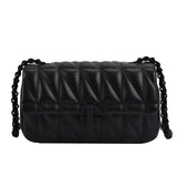 Purpdrank  Embroidery Thread Chain Crossbody Bags For Women 2023 Latest Luxury Designer Handbag PU Leather Street Shoulder Bag Bolsos