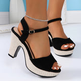 Purpdrank  Ankle Strap High Heel Sandals for Women Summer 2025 Peep Toe Gladiator Shoes Woman Comfort Block Heel Platform Sandalias Mujer