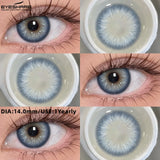 Purpdrank  2pcs Colored Contact Lenses Fashion Blue Green Eye Contacts Soft Black Lens Gray Beauty Pupils Brown Eyes Makeup Lens