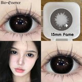 Purpdrank  1Pair Black Lenses Korean Lenses Colored Contact Lenses Myopia Lenses Black Eye Lenses with Degree High Quality