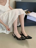 Purpdrank  Elegant White Hollow Heels for Women Fashion Square Toe Buckle Mule Shoes Luxury Brand Designer Pumps Comfort office formal shoe