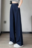 Purpdrank  Vintage Thin Denim Loose Women's Wide Leg Pant 2025 New High Waist Button Straight Casual Full Length Trousers Female