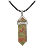 Purpdrank - Hexagonal Pointed Reiki Chakra Stone Pendant Necklace Women Girl  Jewelry 18inch Chain chunky Pendants