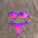 Purpdrank  Push Up Bikinis Sexy Swimsuit Women Swimwear Micro Bikini Set Low Waisted Swim Suit Patchwork Beachwear Brazilian Biquini Female
