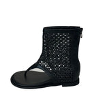 Purpdrank  Flat Clip-in Herringbone Cold Boots Women's New Summer Cutout Soft Sole Non-slip Mid-tube Bohemian Roma Sandals