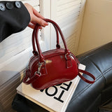 Purpdrank  Red Color Top-handle Bags For Women Vintage Small Pillow Shoulder Cross Body Bag Luxury Designer Purses And Handbags