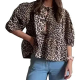 Purpdrank  New European and American Sweet Casual Strap Crew Neck Bubble Sleeve Versatile Shirt