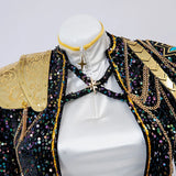Purpdrank  Rumi Cosplay Costume Wig Shoes Black Coat Singing Suit Song-Promotion Costume Women Halloween Party Role Playing Outfit