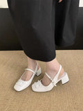Purpdrank  Pumps Woman Sexy High Heels Shoes Sandals Ladies Mary Jane 2025 Slingback Square Toe Shallow Mouth Fashion Crossdressers