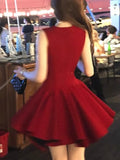 Purpdrank  Women's Elegant French Romantic Princess Bow Red Dress V-Neck Sleeveless A-Line Mini Dresses Eveninng Party 2025 Spring Summer