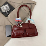Purpdrank  Y2K Ita-bag For Girls Lace Pendant Cosplay Accessories Large Capacity Boston Shoulder Bags 2025 Designer Handbags Luxury