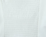 Purpdrank  Sexy Corset White Ruched Chest Spliced Lace V Collar Short Puff Sleeve Shirt Women Drawstring Tie Bow Center Buttons Crop Tops
