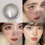 Purpdrank  2pcs Violet Lenses Beauty Pupils Myopia Eye Prescription Colored Contact Lenses for Eyes Natural Blue Lens