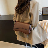 Purpdrank  Irregular Shapes Crossbody Bags For Women Red Lychee Pattern Flap Shoulder Bag Casual Street Simple Fashion Satchels 2025