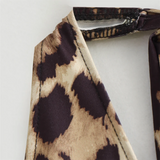 Purpdrank  Spring New Women's Fashion and Casual Versatile Animal Print Hanging Neck Bodysuit