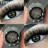 Purpdrank  1 Pair Yearly New Korean Natural Lenses Color Contact Lenses Eyes Black Beautiful Pupil Brown Eye Contacts Cosmetic Len