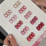 Purpdrank  Pink Peach Cat Magnetic Gel Nail Polish-CAT EYES High Transparency Easy Sparkling Shine,Perfect for Women Gift For Summer