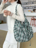 Purpdrank  Colorful Plaid Shoulder Bags for Women Large Capacity Portable Ladies Tote Underarm Bag Travel Outdoor Female Casual Handbags