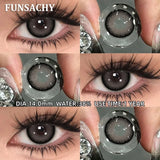 Purpdrank  2pcs Black Series Color Contact Lenses Natural Gray Eye Lens Beautiful Pupils Yearly Fashion Brown Softlens Cosmetics