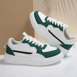 Purpdrank  Spring Autumn Plus Size White Sneaker Women 2025 Pu Leather Platform Vulcanizd Shoes Woman Comfort Lace Up Flat Sneakers Female