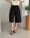 Purpdrank  Summer Vintage High Waist Women's Wide Leg Shorts 2025 New Solid Single Button Casual Loose Office Half Pants Female