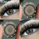 Purpdrank  1 Pair Yearly New Korean Natural Lenses Color Contact Lenses Eyes Black Beautiful Pupil Brown Eye Contacts Cosmetic Len