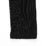 Purpdrank  Sexy Black Velvet Off-Shoulder Leopard Mesh Fur Trim Maxi Dress Women's Long Sleeve Patchwork Bodycon Evening Party Dress
