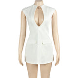 Purpdrank  new summer fashion solid color deep V sexy short slim fit women's dress