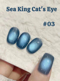 Purpdrank  6-Color 12ML Sea Blue Cat Eye Gel Nail Polish Adhesive Autumn Blue Glass Bead Cat Eye Nails Nail Art Nail Supplie